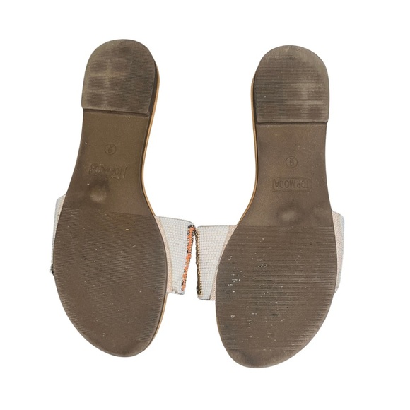 Top Moda Beaded Slide Sandals “BEACH” – Boho Summer Flats – Size 9 - Picture 5 of 6